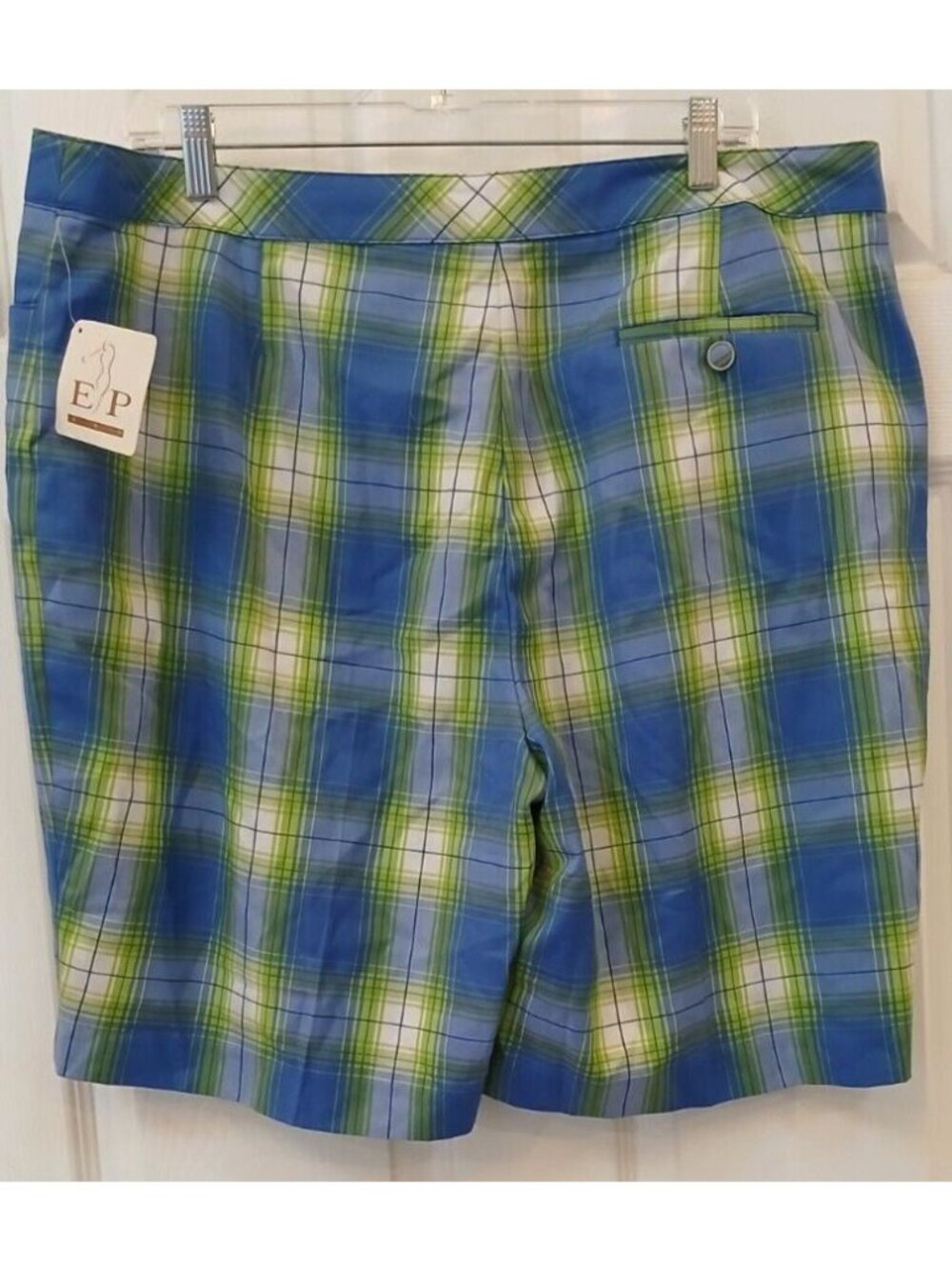 EP Pro Golf Shorts Womens Size 18 Plaid Lightweight Quickdry NWT #B2